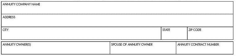 Image of annuity issuer and annuity owner information box from DHS-5037.