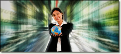 Photo of ethnic woman holding globe