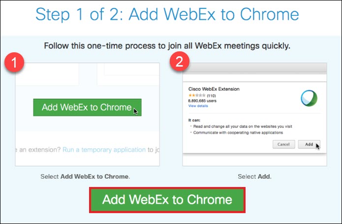 Install webex extension