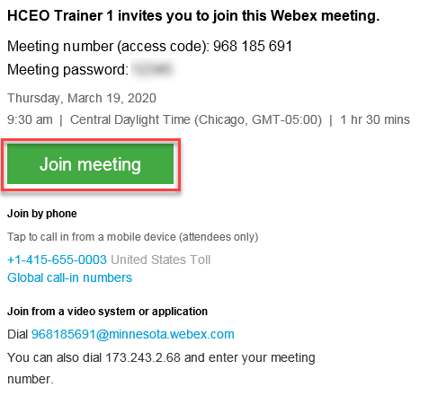 Meeting invite