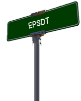 A street sign that reads EPSDT.