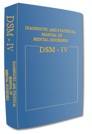 book labeled Diagnostic and Statistical Manual of Mental Disorders