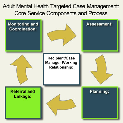 AMH-TCM Core Components - Referral and Linkage highlighted