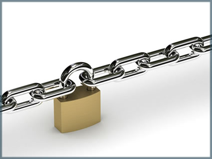 a chain with a lock