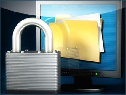 a lock infront of a computer screen