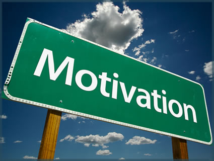 a road sign with the word Motivation on it