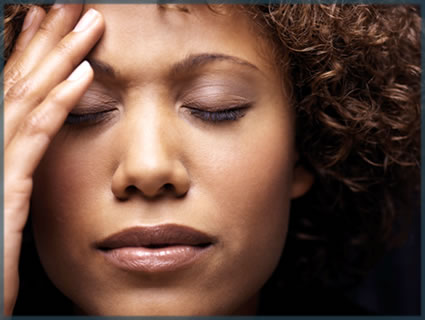 A woman looking stressed