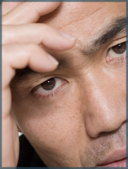 a man looking stressed